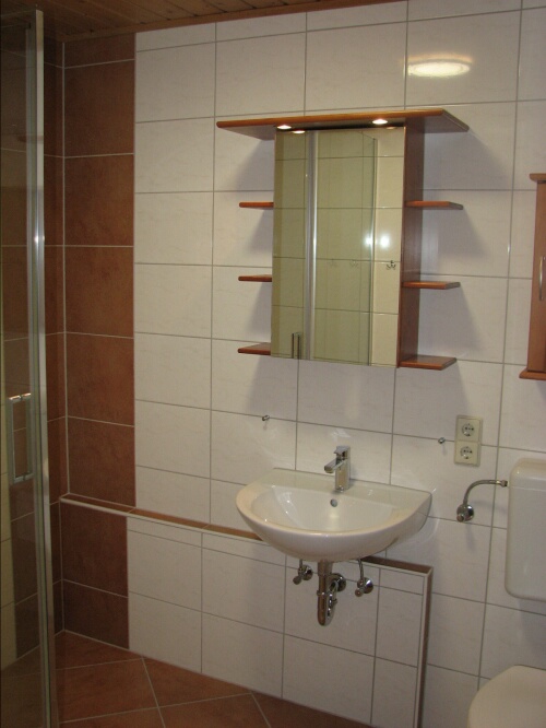 Badezimmer:neu renoviert,Dusche und WC